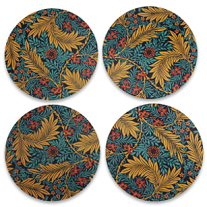 Shruti William Morris Ceramic Coasters Set of 4 William Morris Ceramic Coasters Set of 4